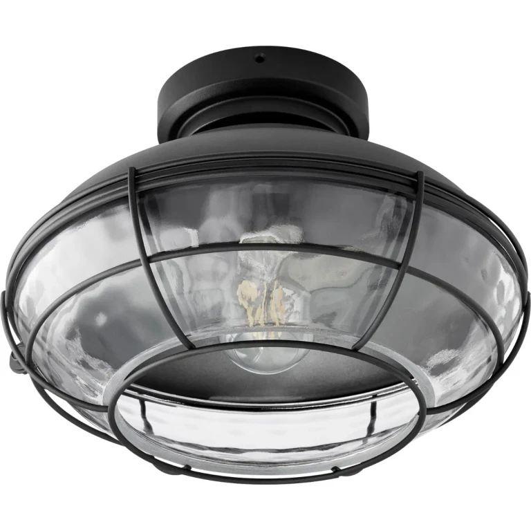 Quorum Windmill Indoor/Outdoor Ceiling Fan Light Kit in Noir