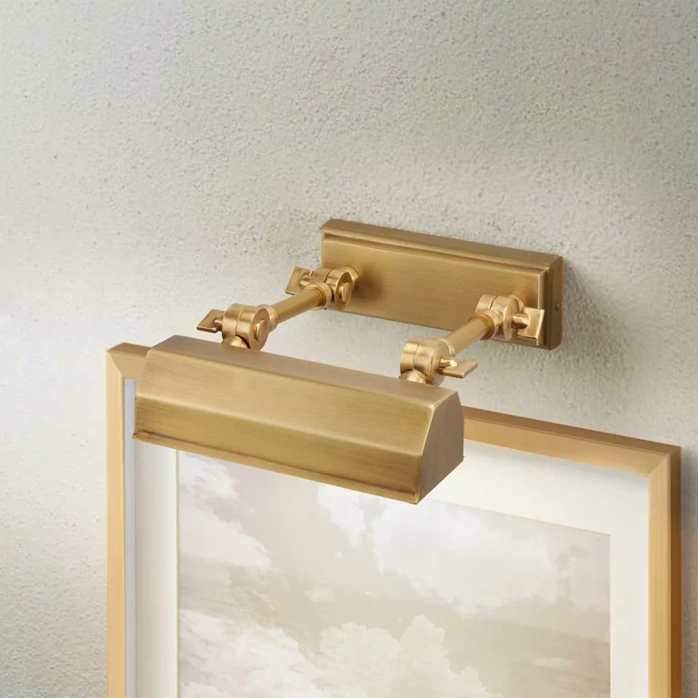 Aged Brass Picture Light from the Chawton Collection