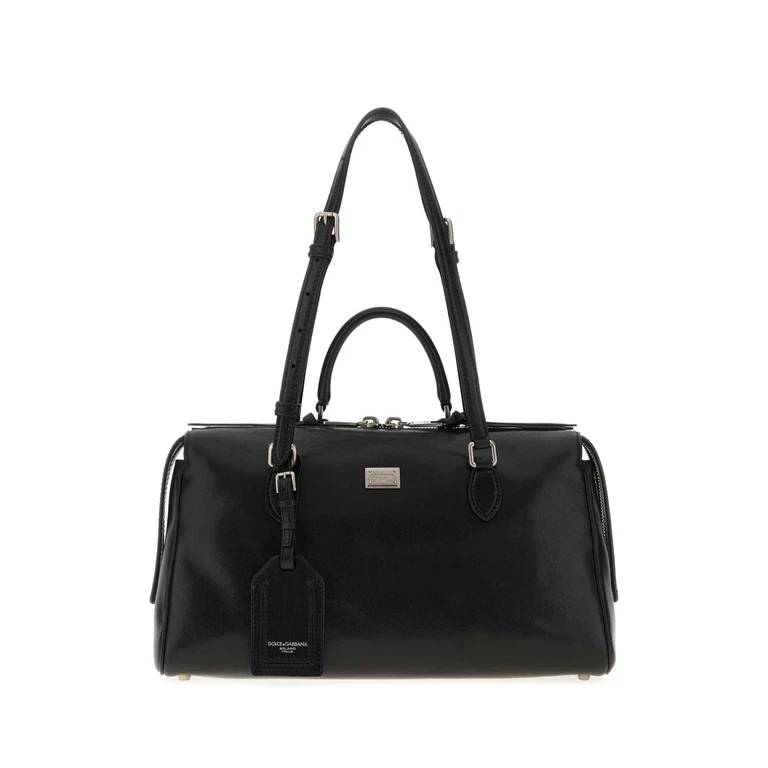 Dolce & Gabbana Black Leather Vittoria Handbag Nero Borse A Mano - Women