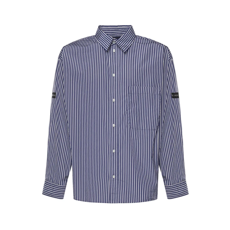 Balenciaga Shirts Blue Cotton Polyamide - Men