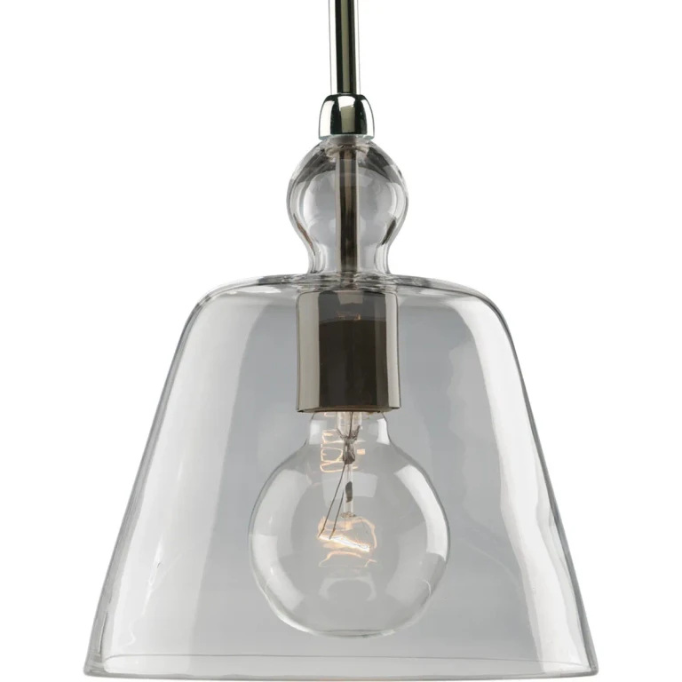 Polished Nickel One Light Mini Pendant from the Glass Pendants Collection