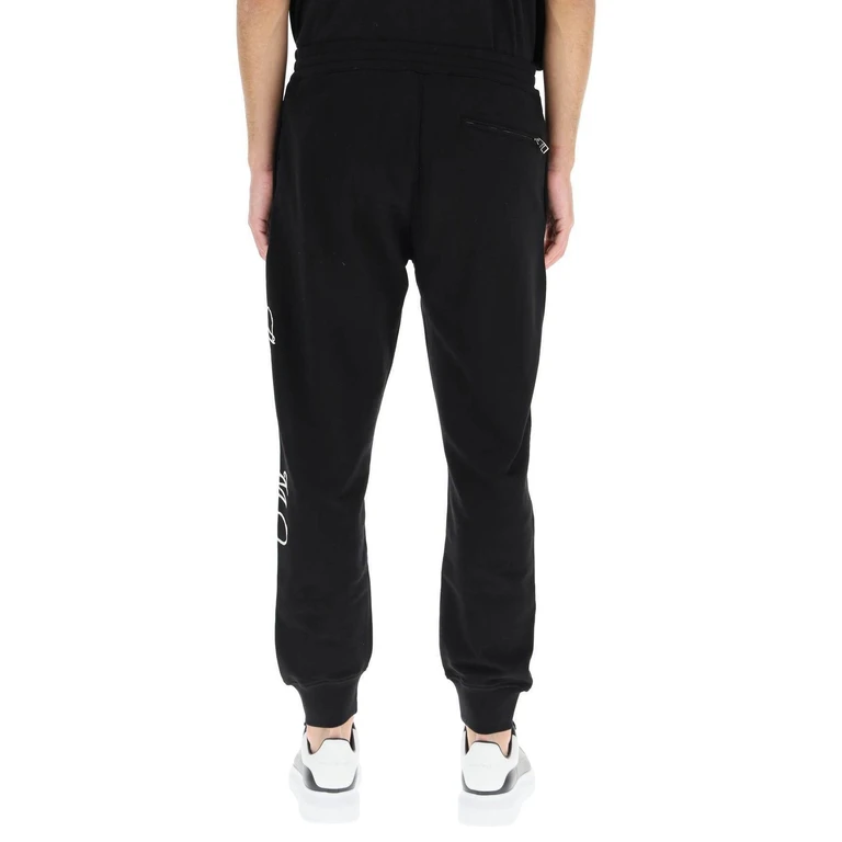 Alexander Mcqueen Logo Cotton Pants Black - Men