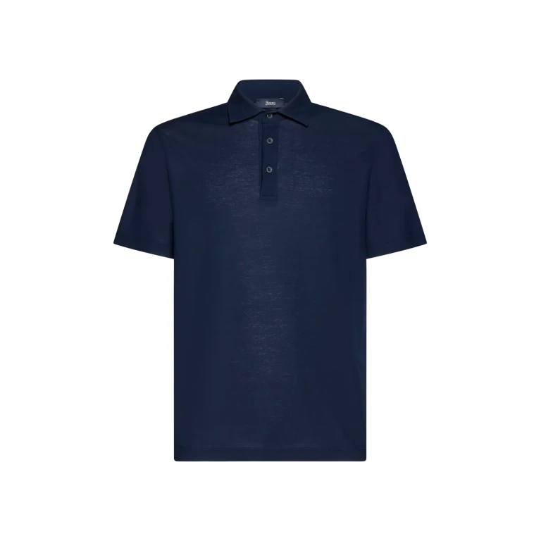 HERNO Short-Sleeve Cotton Polo Shirt with Three-Button Placket (JPL00115U520059300)