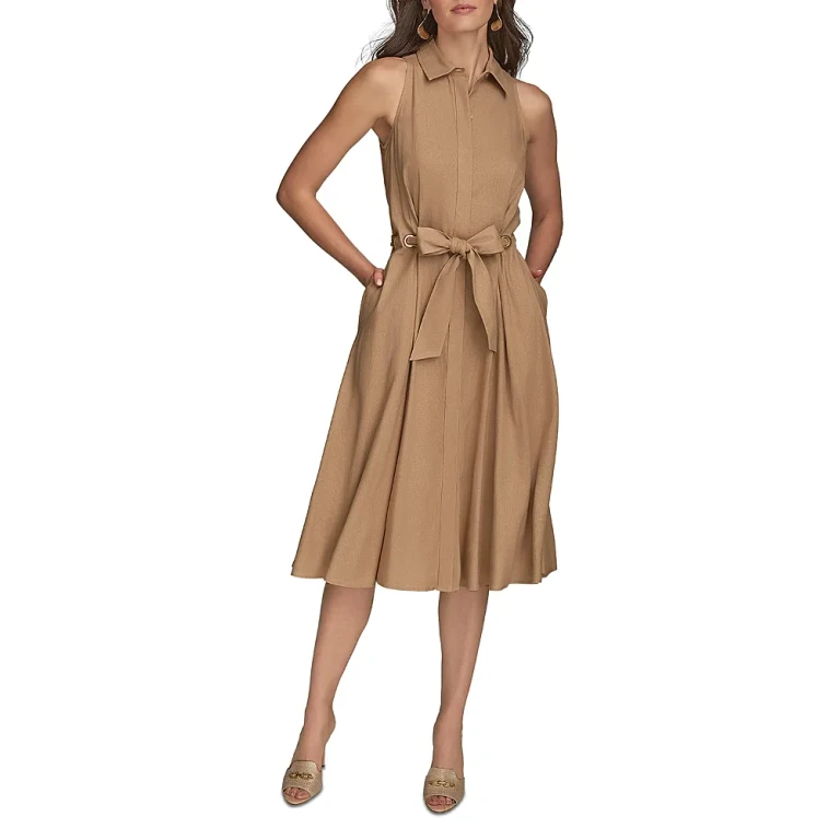 Donna Karan Tie Waist Shirtdress