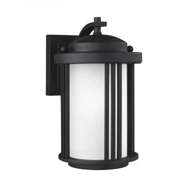 Black One Light Outdoor Wall Lantern from the Crowell Collection