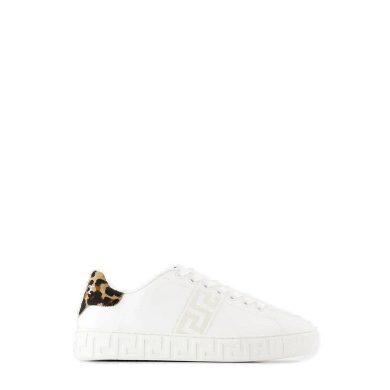 Versace Leopard Embroidered Greca Sneakers