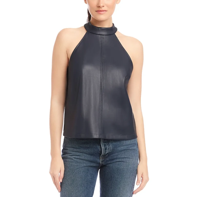 Fifteen Twenty Alexis Faux Leather Halter Top