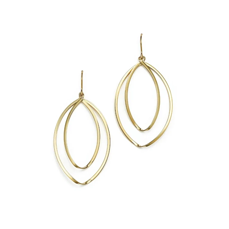 14K Yellow Gold Double Twist Drop Earrings