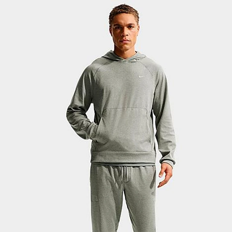 Nike Men's Primary NanoKnit Dri-FIT UV Protection Pullover Training Hoodie in Light Army/Medium Olive/Heather Size: XS