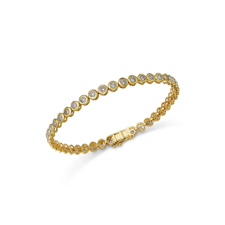 Diamond Bezel Tennis Bracelet in 14K Yellow Gold, 1.05 tcw