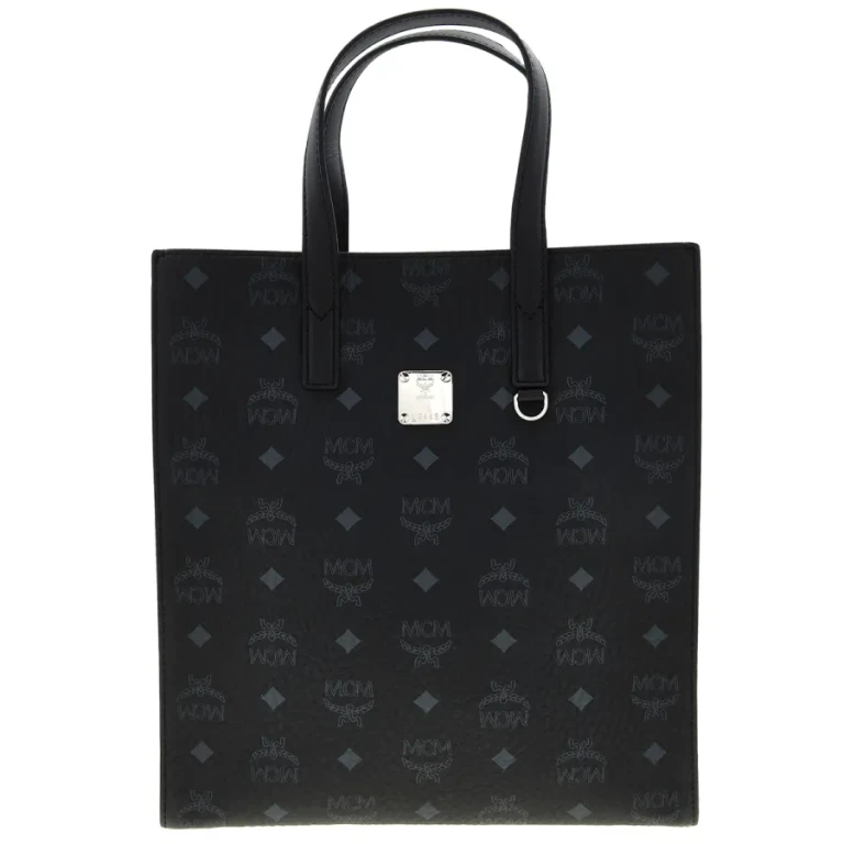 MCM Ladies Medium Aren Tote in Visetos- Black