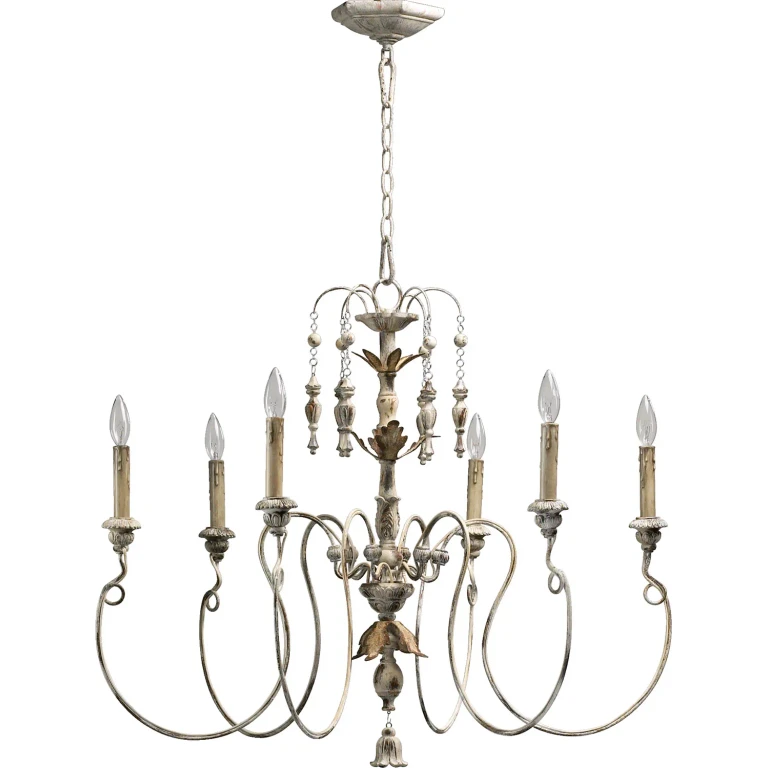 Persian White Six Light Chandelier from the Salento Collection
