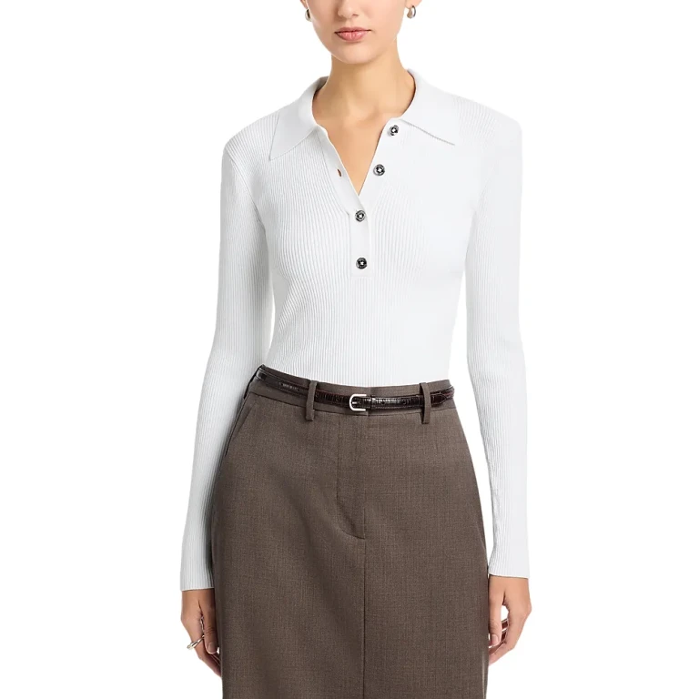 Michael Kors Long Sleeve Polo Top