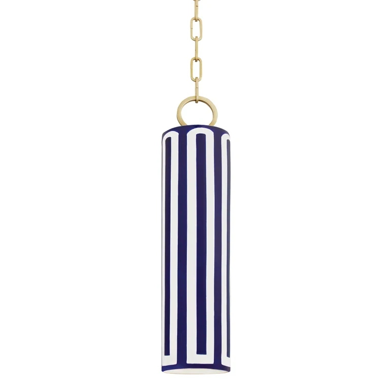 Aged Brass Blue Combo Pendant from the Brookville Collection