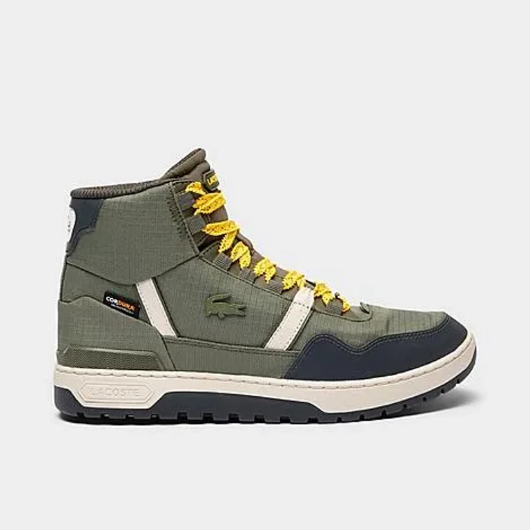 Lacoste Men's T-Clip Winter Mid Textile Casual Boots in Dark Brown Size: 7.0