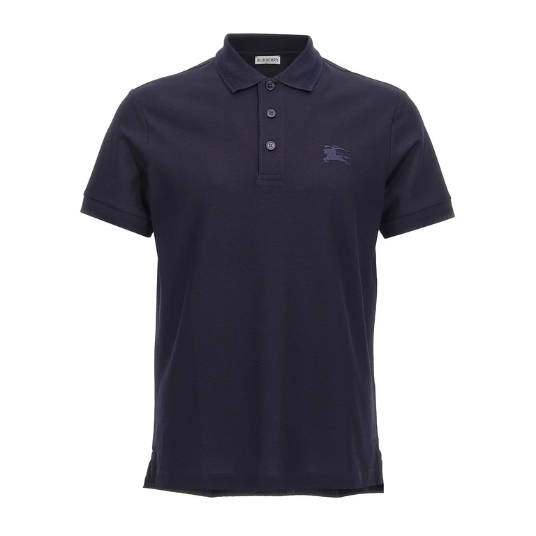 Burberry Logo embroidery polo shirt Blue Cotton - Men