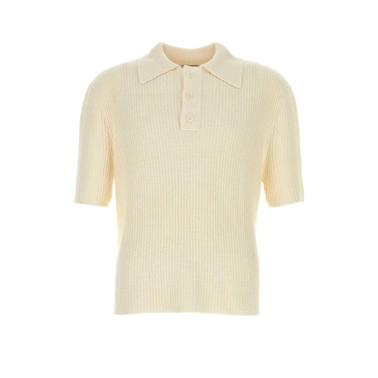 Le Kasha Cream Linen Napoli Polo Shirt White Exterior: Organic - Men