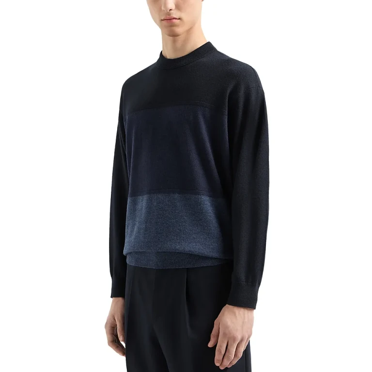 Emporio Armani Color Block Crewneck Sweater