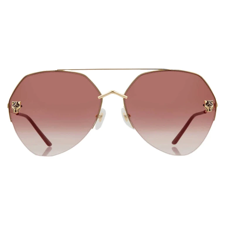 Cartier Panthere de Cartier Red Multi Treatment Pilot Ladies Sunglasses CT0355S 003 64