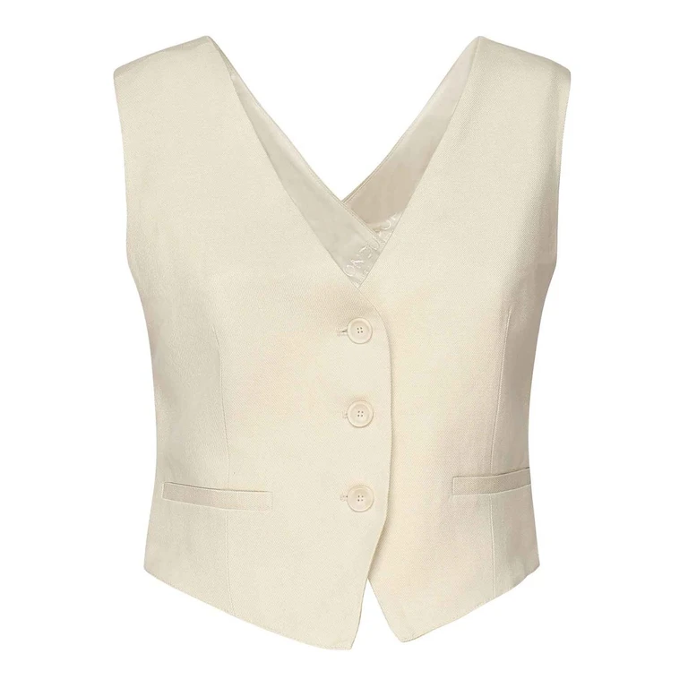 Dondup Viscose And Linen Twill Vest