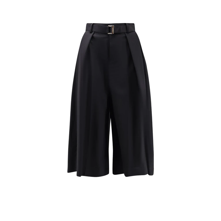 Sacai Shorts Black Poliestere - Women