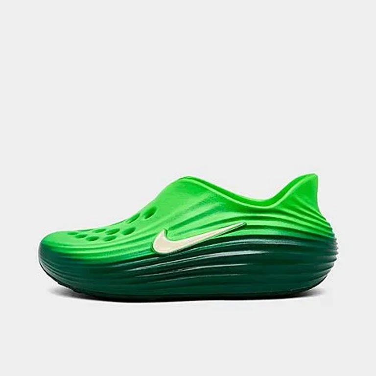 Nike Big Kids ReactX Rejuven8 Recovery Casual Shoes in Green Strike/Fir/Olive Aura Size: 4.0
