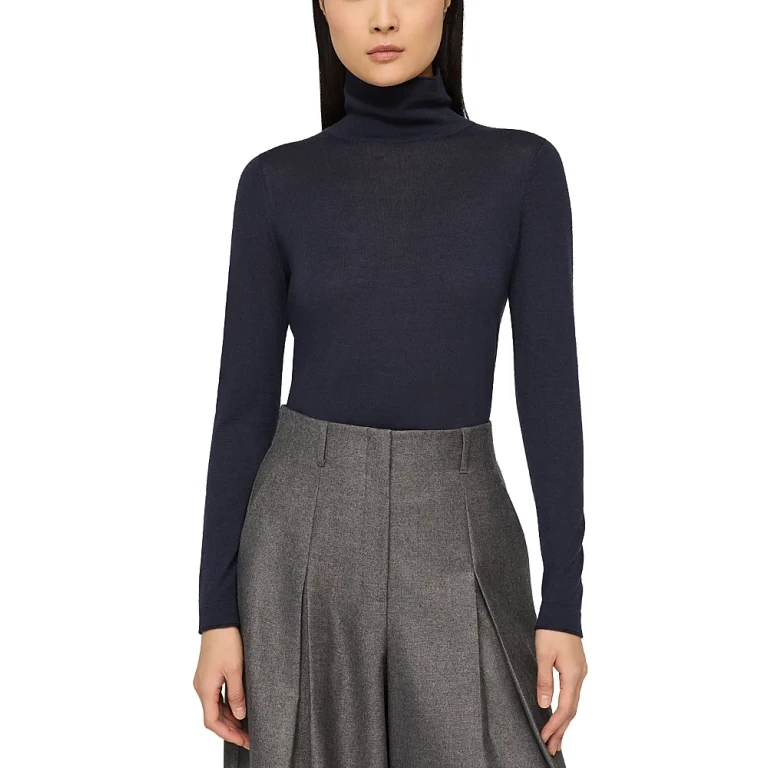 Lafayette 148 New York Cashmere Stand Collar Pullover Sweater