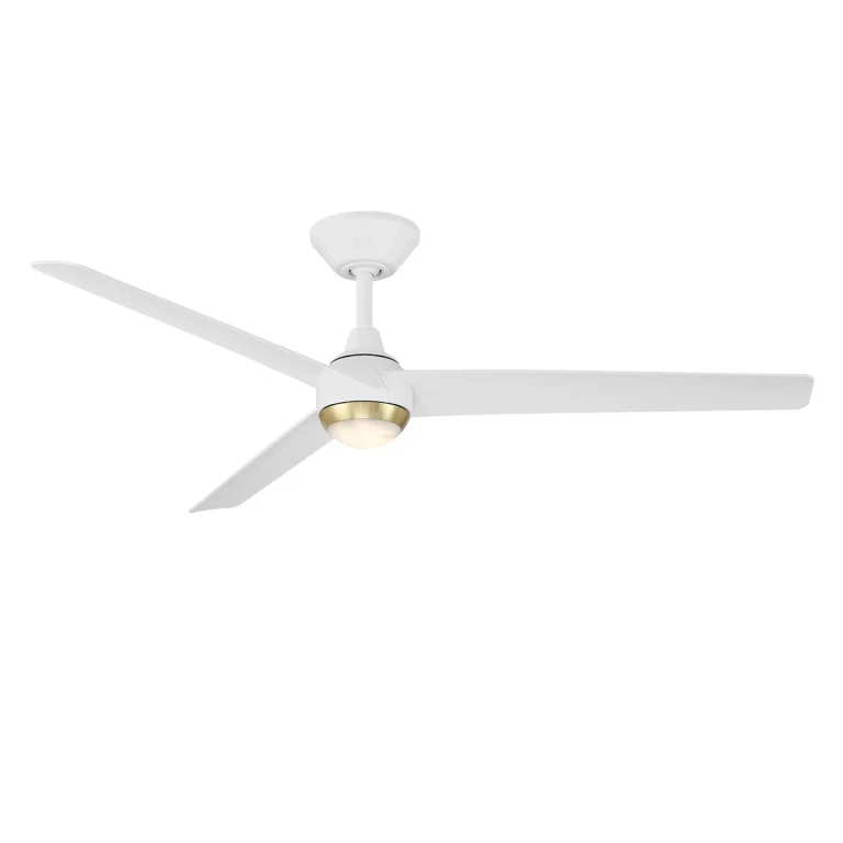 Soft Brass Matte White 52" Ceiling Fan from the Pisces Collection