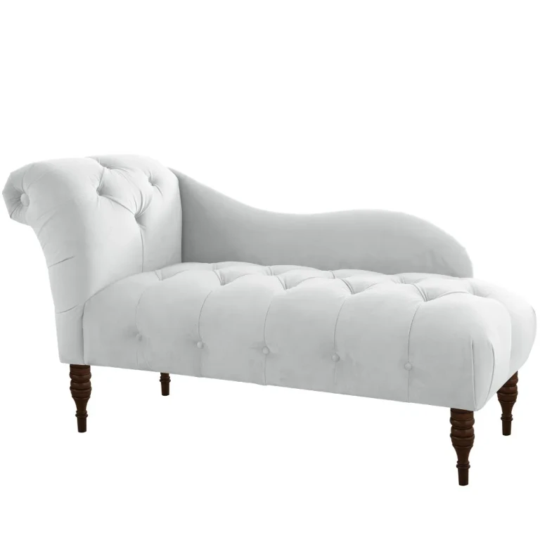Carmen Velvet White Single Arm Chaise - Skyline Furniture