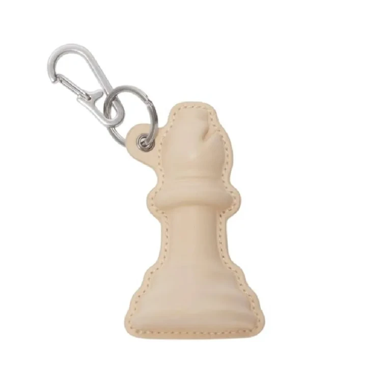 Burberry Engraved Logo Chess Leather Charm