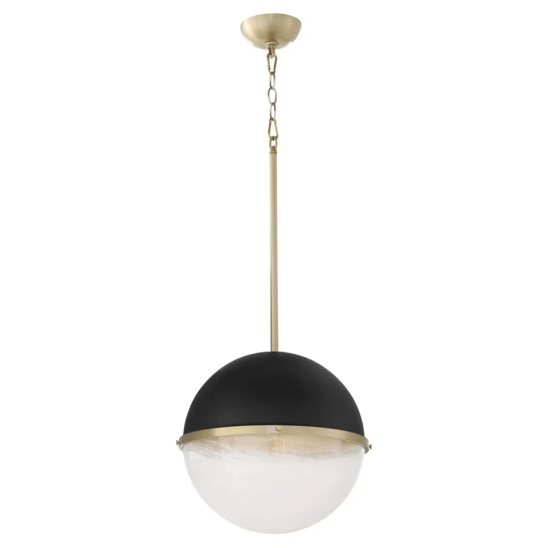 Textured Black Aged Brass Pendant