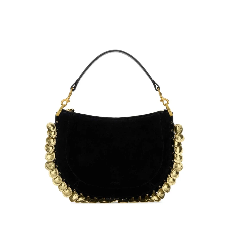Black Suede Oskan Shoulder Bag