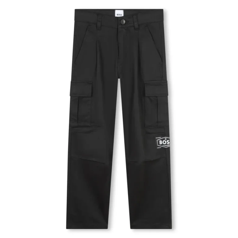 Hugo Boss Boys Stretch-Cotton Twill Tapered-Fit Trousers