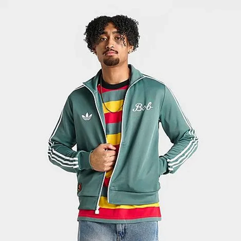 adidas Men's Originals x Bob Marley OG Track Top in Tech Emerald Size: Small