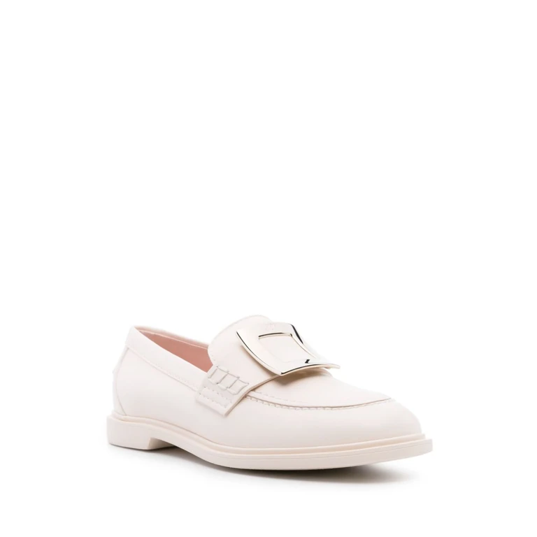 Roger Vivier Flat shoes Cream Leather - Women