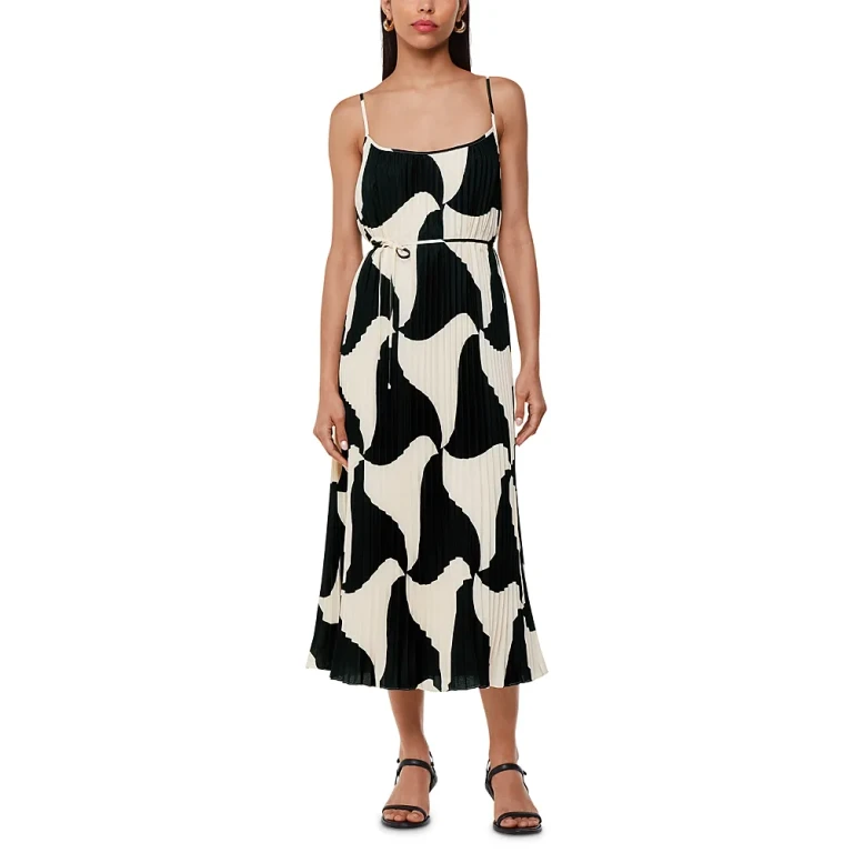 Whistles Triangle Swirl Pleated Dress