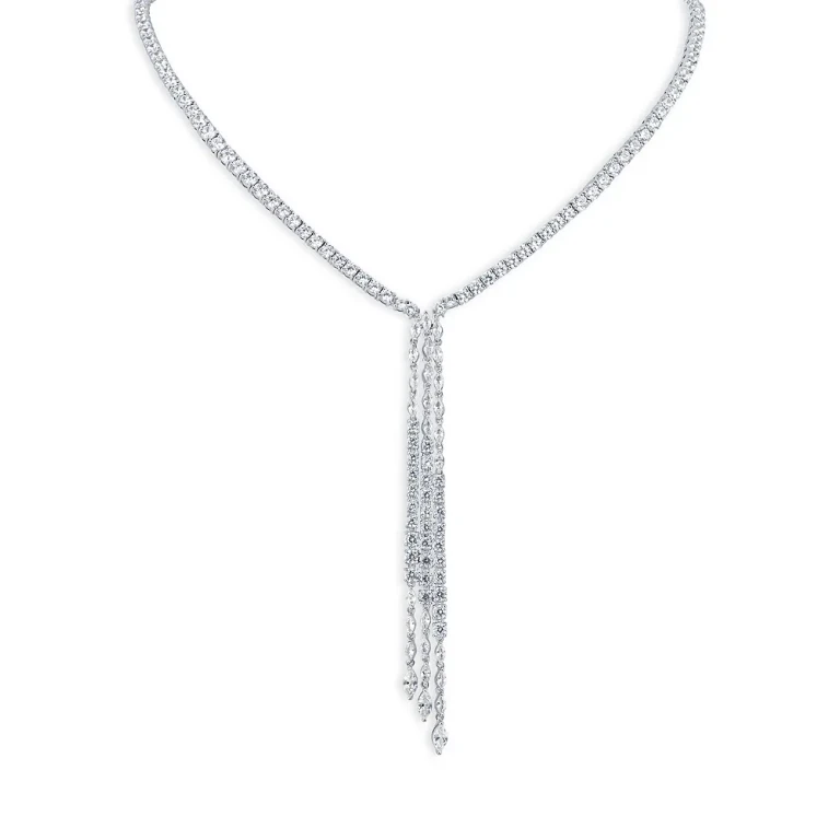 Kenneth Jay Lane Round & Marquise Cubic Zirconia Lariat Necklace, 16