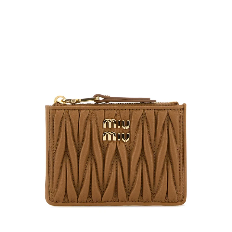Caramel Nappa Leather Card Holder Portafogli - Women