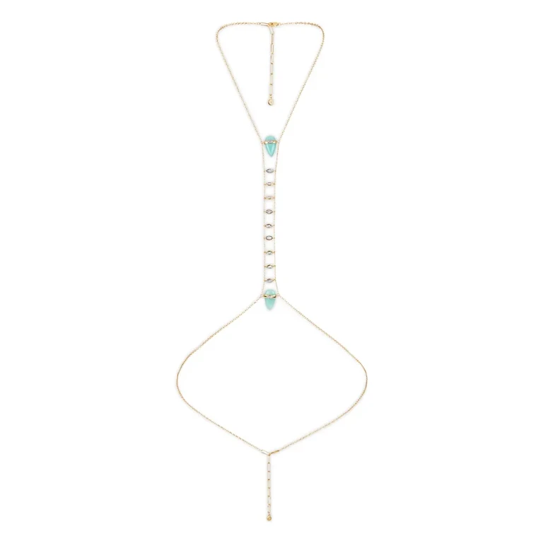 Ettika Turquoise Solstice Turquoise & Cubic Zirconia Body Chain