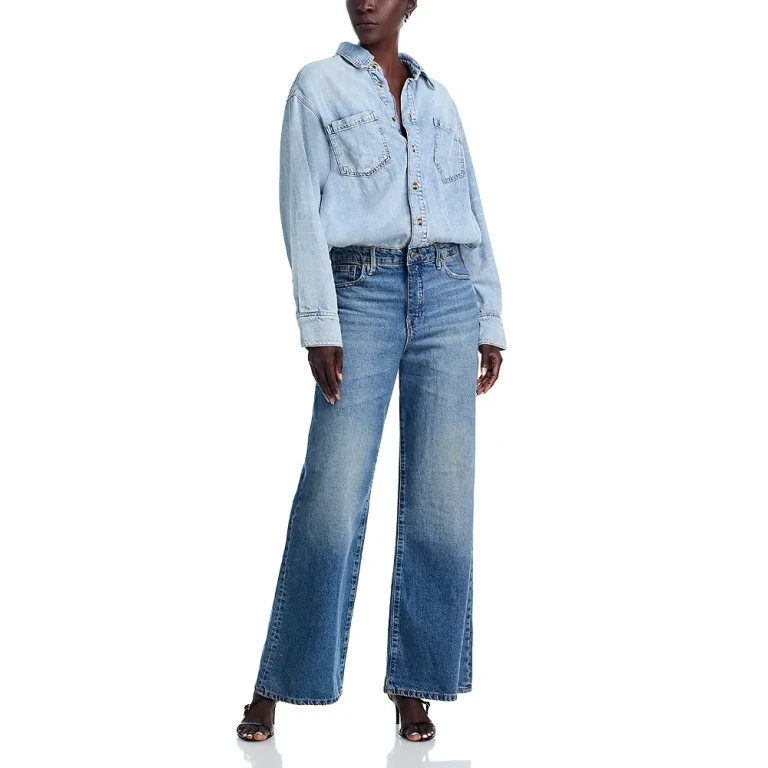 Good American Denim Shirt Jumpsuit