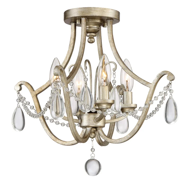 Regent 4-Light Semi-Flush Mount in Vintage Gold