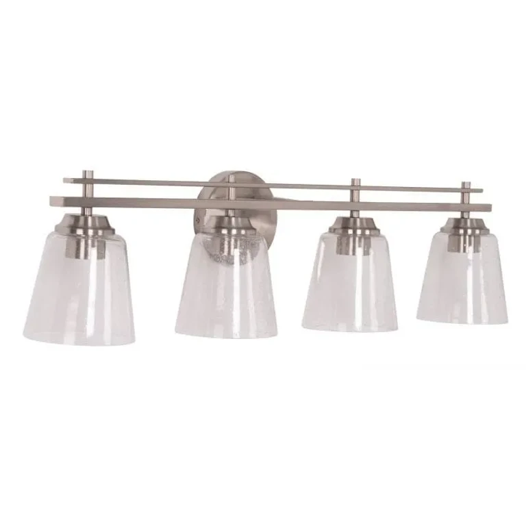 Drake 4-Light Bathroom Vanity Light in Brushed Polished Nickel