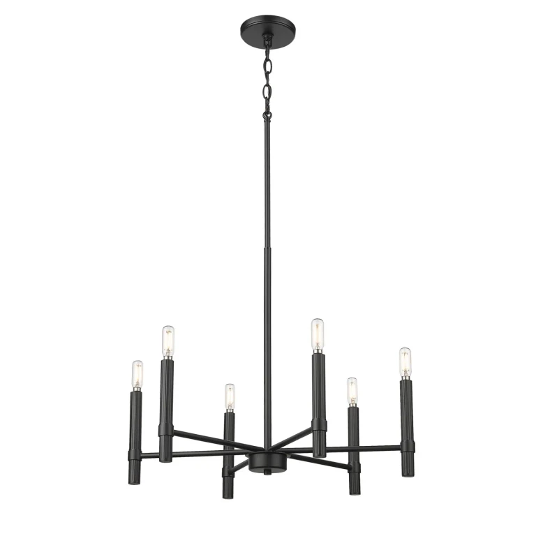 Matte Black Chandelier from the Skyva Collection