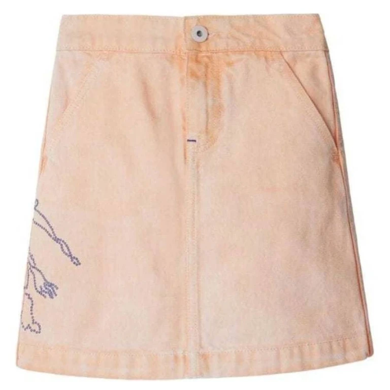 Burberry Kids Ava EKD Embroidered Denim Skirt