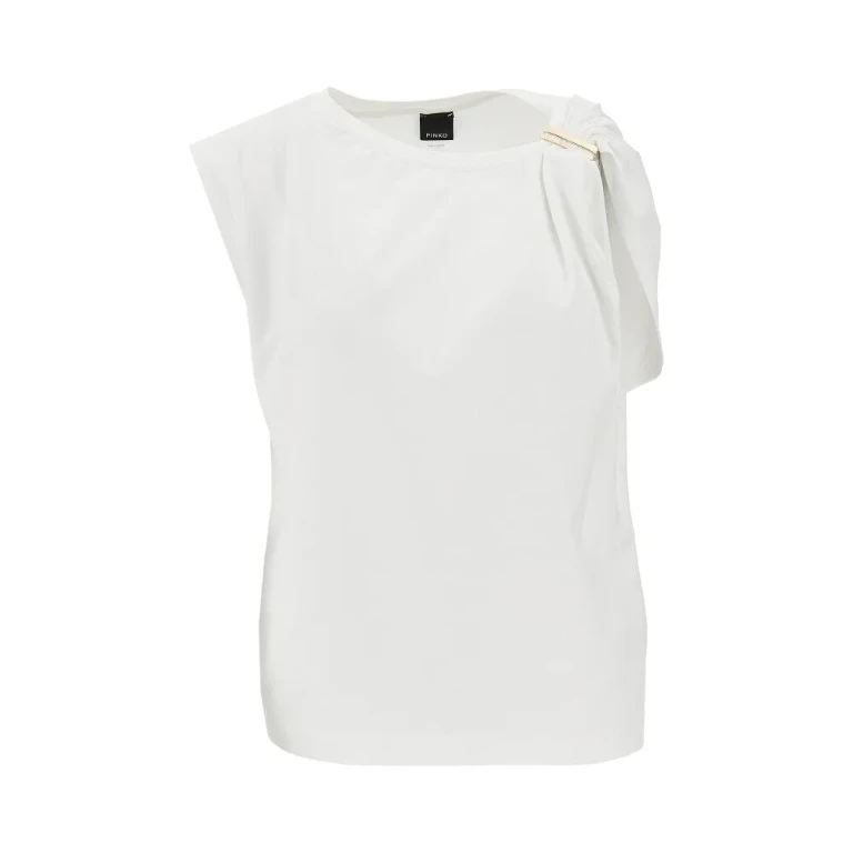 PINKO Draped stretch jersey T-shirt Woman XS