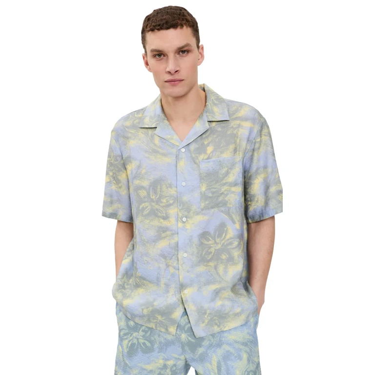 Maison Kitsuné Resort Shirt Arctic Ice/Pastel Yellow XL