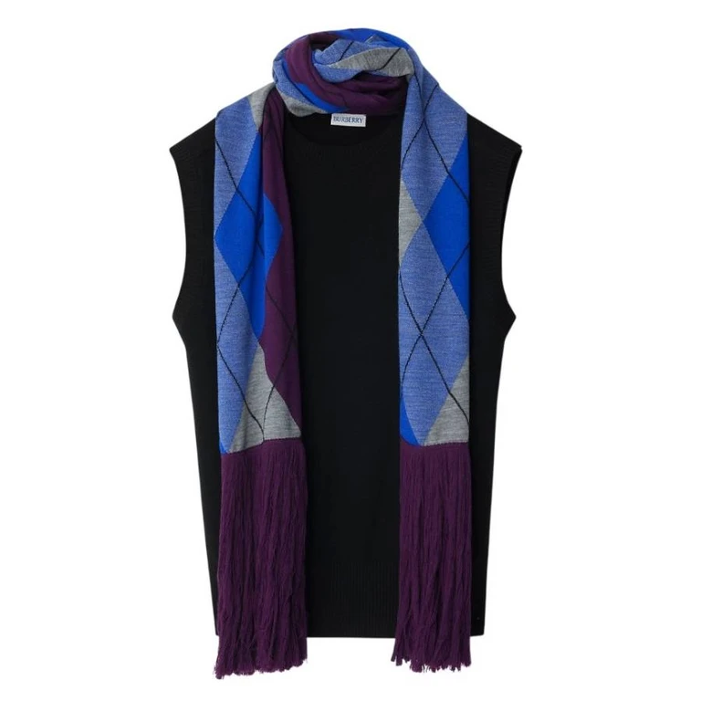 Burberry Sleeveless Wool Sweater With Scarf