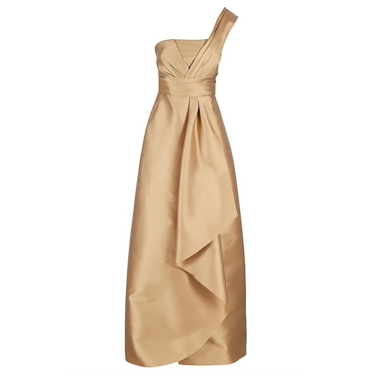 Alberta Ferretti Mikado Nude & Neutrals Poliestere Seta Abito - Women