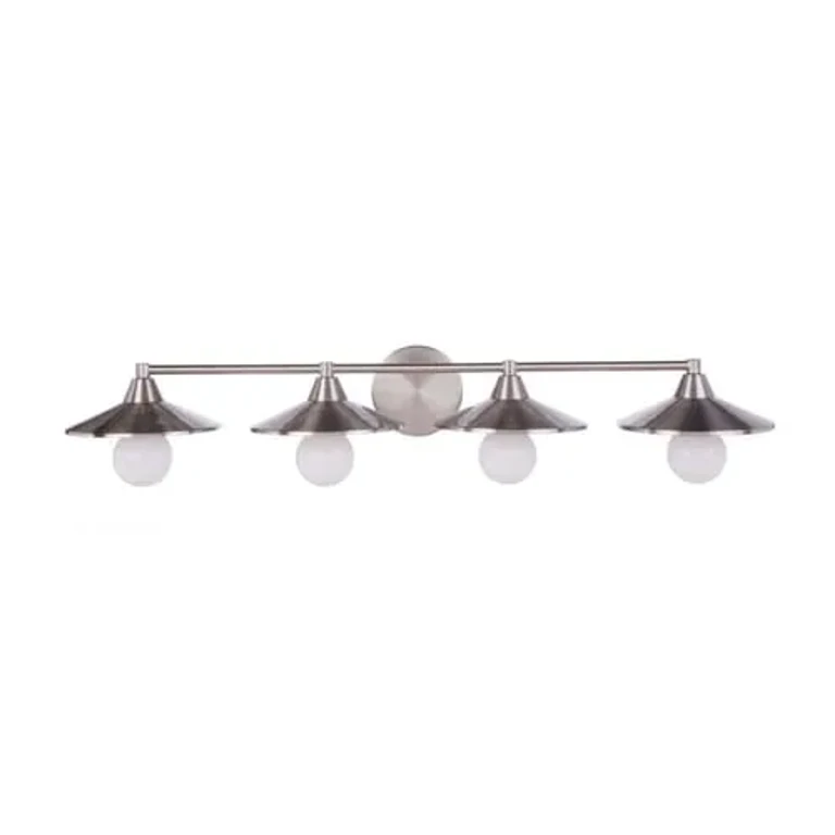 Isaac 4-Light Bathroom Vanity Light in Brushed Polished Nickel