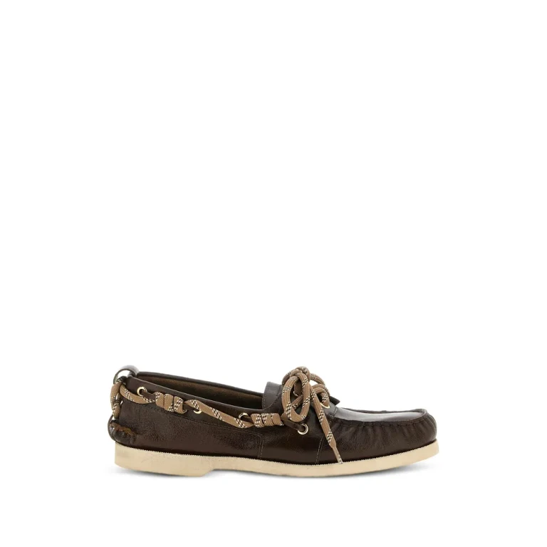 Golden Goose Curled Lace Leather Loafers